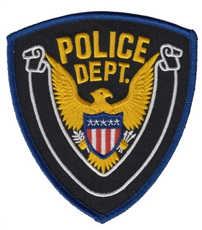 POLICE DEPT Eagle w/ Blank Scroll - Gold/Midnight - 4''x4.375''