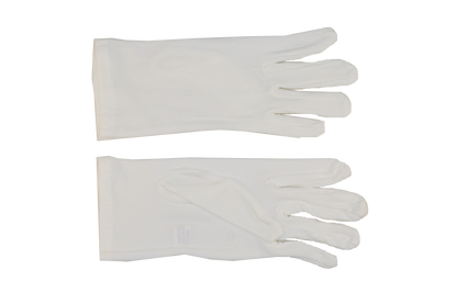 Parade Slip-On Gloves - Nylon Stretch w/ Raised Pointing - White
