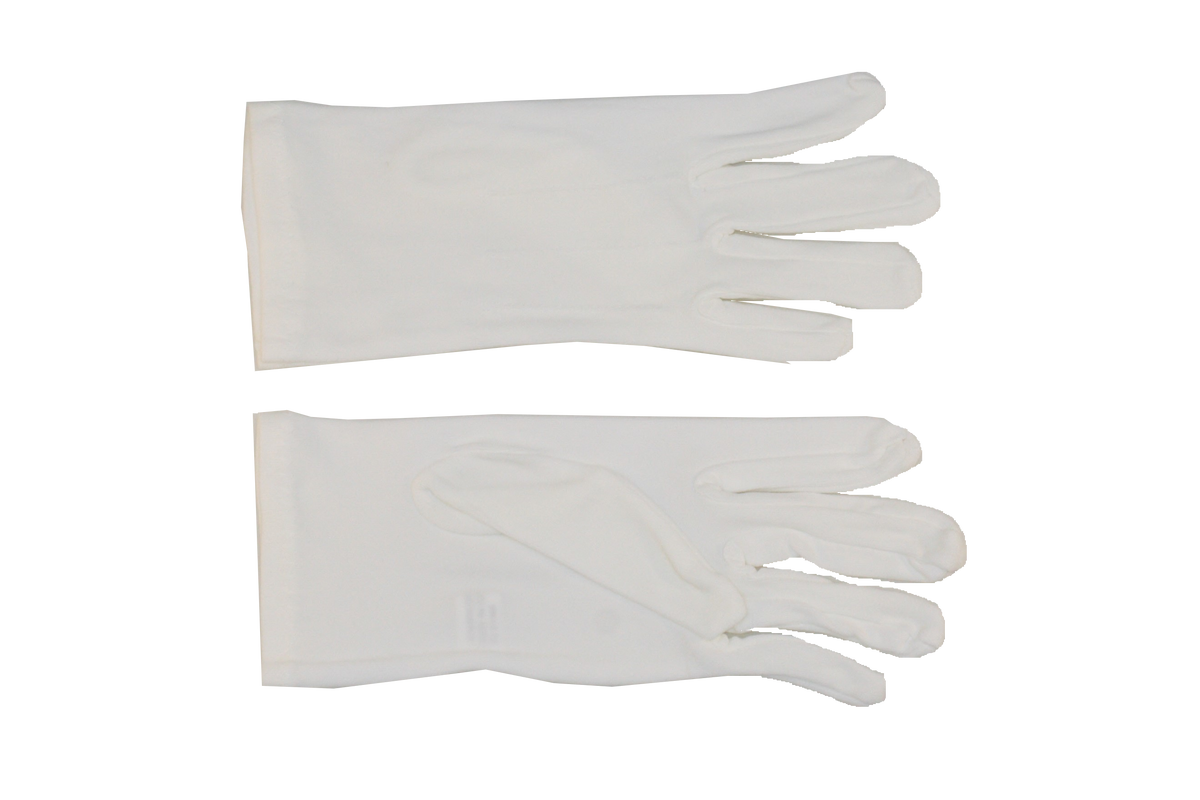 Parade Slip-On Gloves - Nylon Stretch w/ Raised Pointing - Womens White