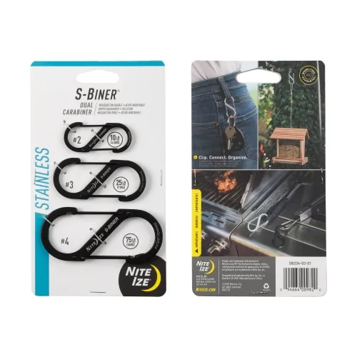 S-Biner Stainless Steel Dual Carabiner - 3 Pack