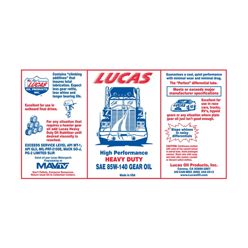 Plus Heavy Duty 85W-140 Gear Oil