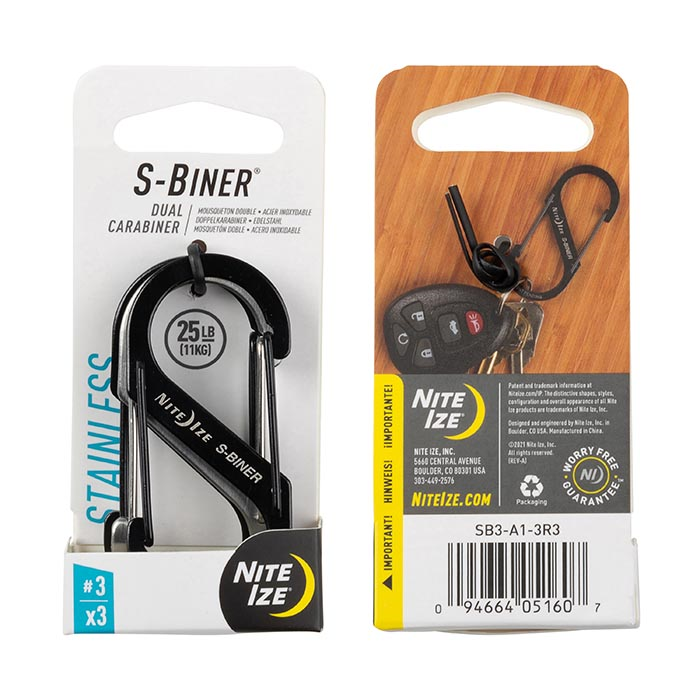 S-Biner Stainless Steel Dual Carabiner - 3 Pack