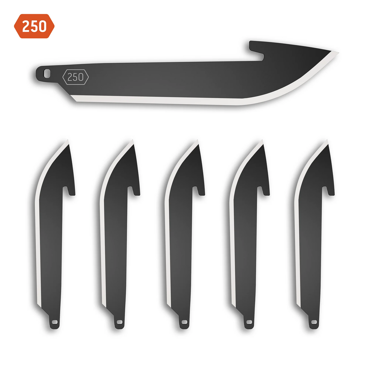 2.5 DROP-POINT BLADE PACK (Black, 6 Blades)