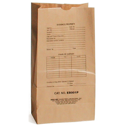 Preprinted Kraft Evidence Bags (Set of 100)