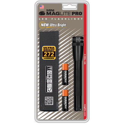 SP2P Mini Maglite Pro 2 AA-Cell LED Flashlight w/ Holster