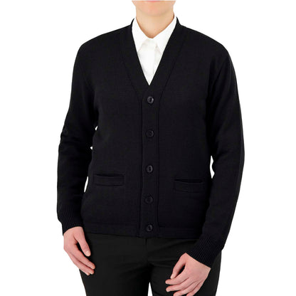 Cobmex Unisex V-Neck Long Sleeve Button Front Cardigan with Pockets and Hemmed Waistband