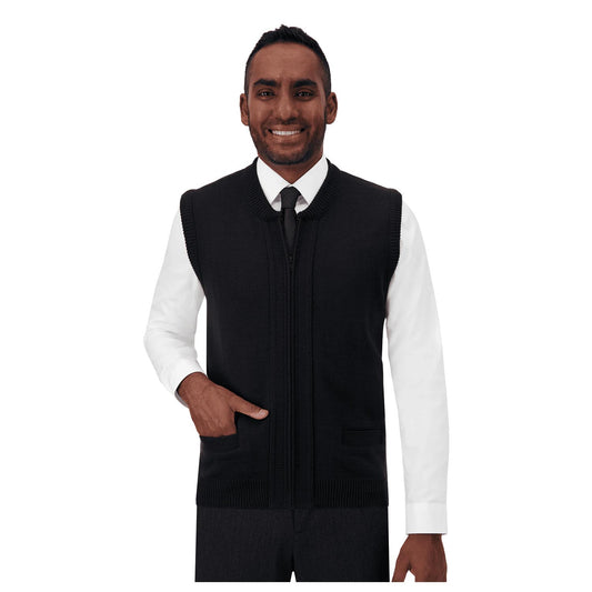 cobmex-st574-unisex-crew-neck-zip-front-vest-with-seed-stitch-placket-and-pockets