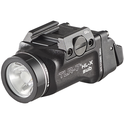 TLR-7 HL-X sub USB (GLOCK 43X/48 MOS | 43X/48 Rail) - Includes mounting kit with key, multi-tool, (1) SL-B9 Li-Ion rechargeable battery pack, and USB-C cord - Black