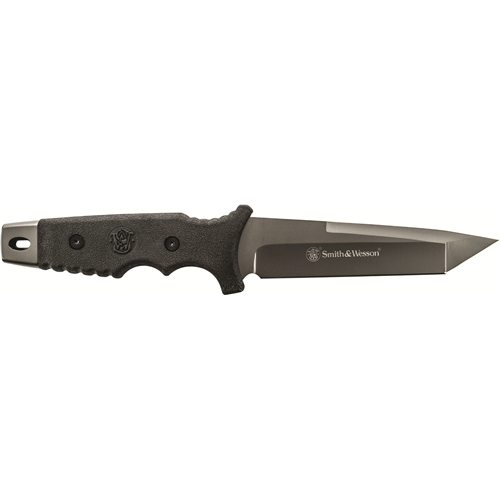 Fixed Blade Tanto 9Cr17 High Carbon Steel HL1 Rubber Handle w/Lanyard Hole and Ambidextrous Sheath