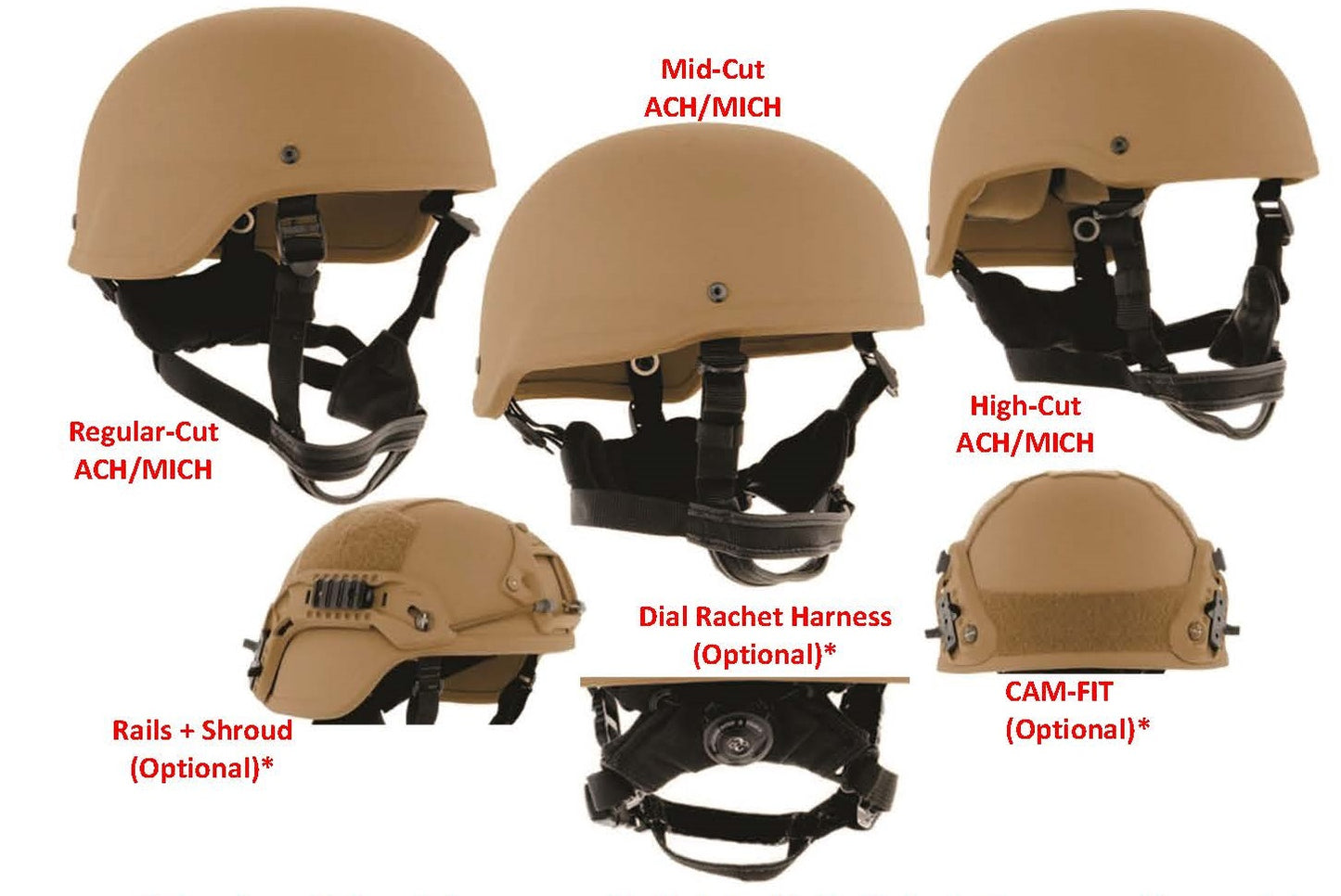 ACH/MICH-ADV Ballistic Helmets