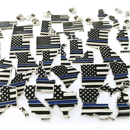 Alaska, Thin Blue Line American Flag Pin