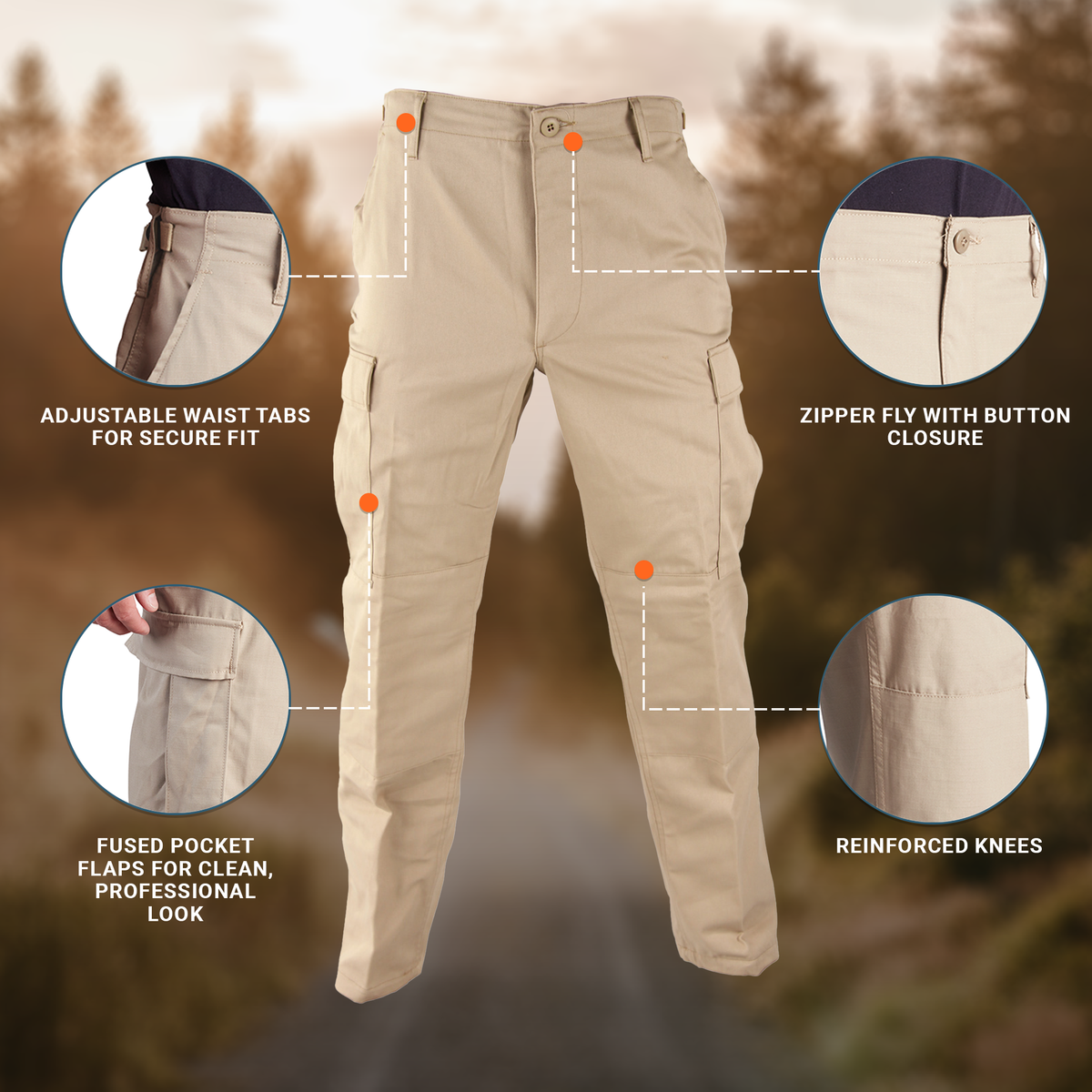 Propper Men's Uniform BDU Trouser - Ripstop - Khaki