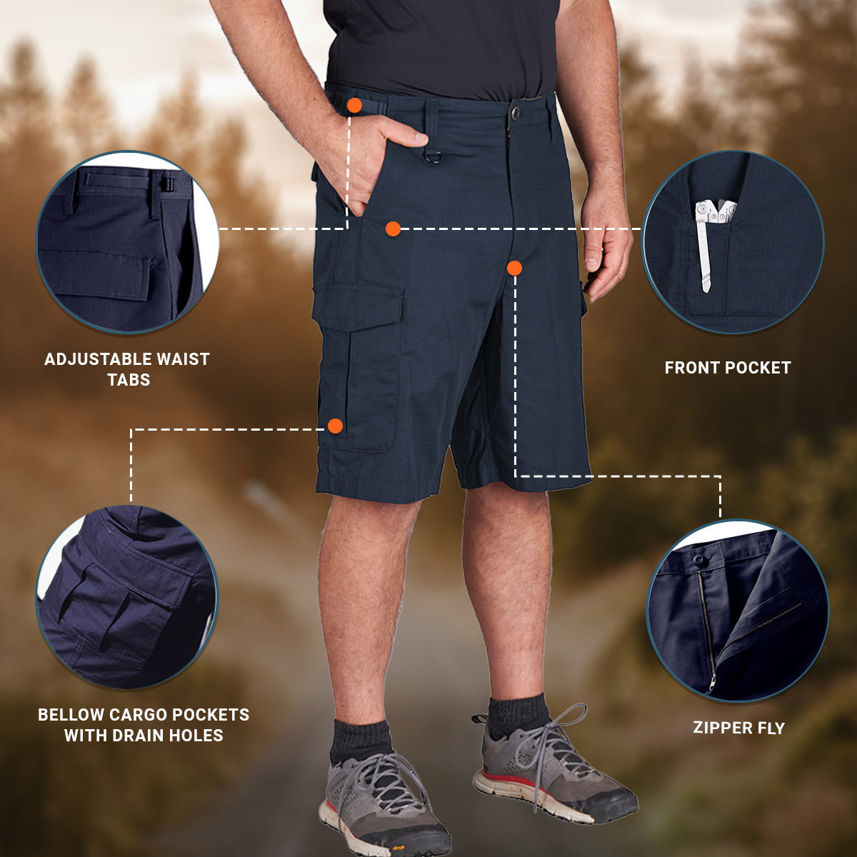 Propper Men's BDU 2.0 Cargo Shorts - LAPD Navy