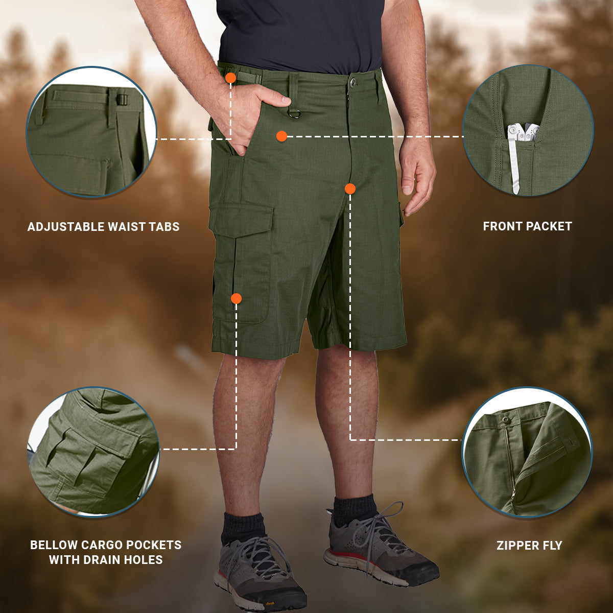 Propper Men's BDU 2.0 Cargo Shorts - Olive