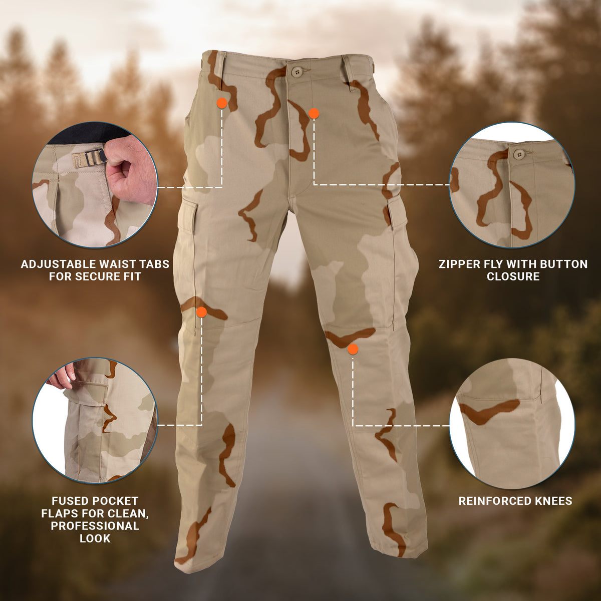 Propper Men's Uniform BDU Trouser - Ripstop - 3-Color Desert