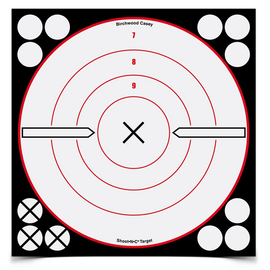 Shoot-n-c 8 Inch White / Black X Bull's-eye, 6 Targets