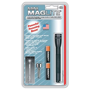 Sp22 Mini Maglite 2 Aaa-cell Led Flashlight W/ Pocket Clip