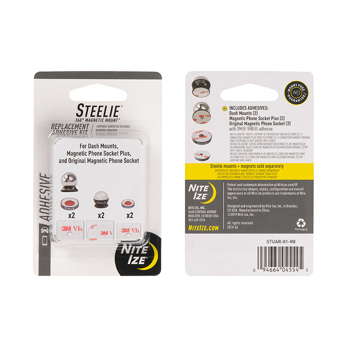 Steelie Replacement Adhesive Kit For Dash Mount + Phone Socket