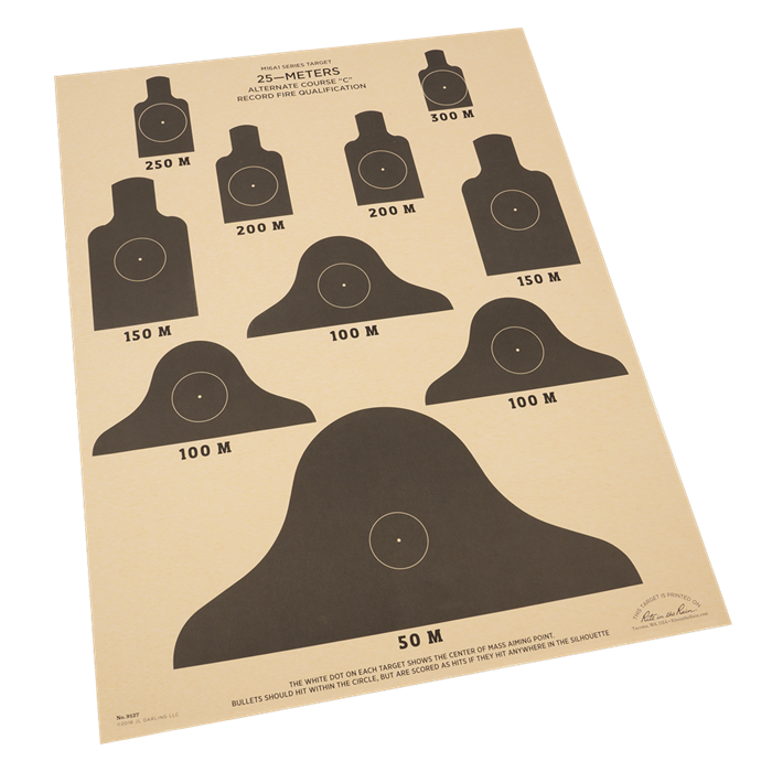 25 Meter Alt-c Qualification Targets (17'' X 22'')