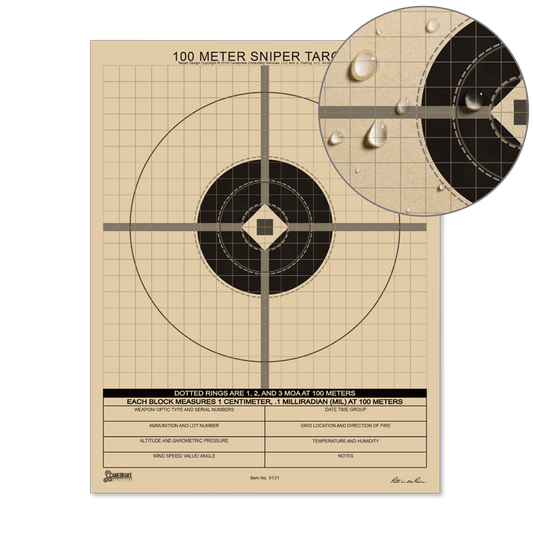 100 Meter Mil Sniper Target - 100 Pack