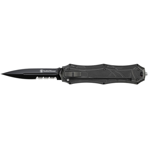 Otf Assist, Finger Actuator, Black 40% Serrated Spear Point Blade Aus-8. No Ship Ca, Ny, Ma