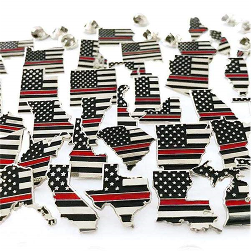 New York, Thin Red Line American Flag Pin