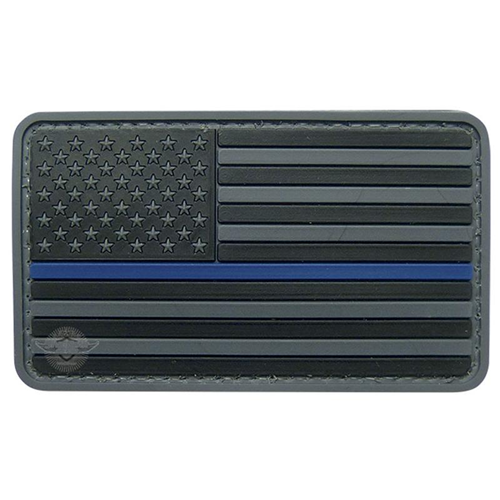 U.s. Flag Black W/ Blue Stripe Morale Patch